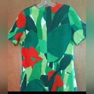 Vintage 60s Mod Shift Jungle Tropical Floral Dress